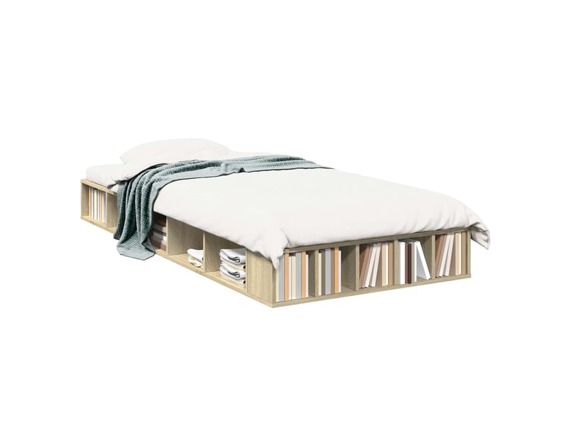  Lit simple- lit adulte -  cadre de lit avec rangement chêne sonoma 80 x 200 cm  - Conforama A