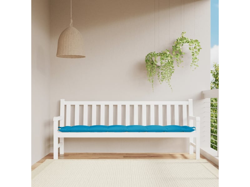  Coussin de banc de jardin, coussin d'assise bleu clair 200x50x7 cm tissu oxford cf52680  - Conforama B