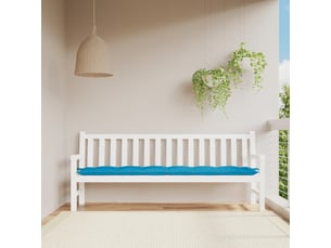 Coussin de banc de jardin, coussin d'assise bleu clair 200x50x7 cm tissu oxford cf52680