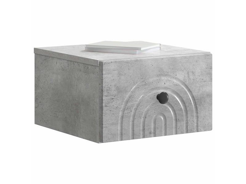 Table de chevet - cabinet de chevet - table de nuit mural gris béton 33 x 34,5 x 20 cm - Conforama B