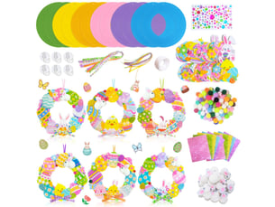 Kit loisirs creatifs couronne de paques en feutrine 12 ensembles multicolore avec accessoires