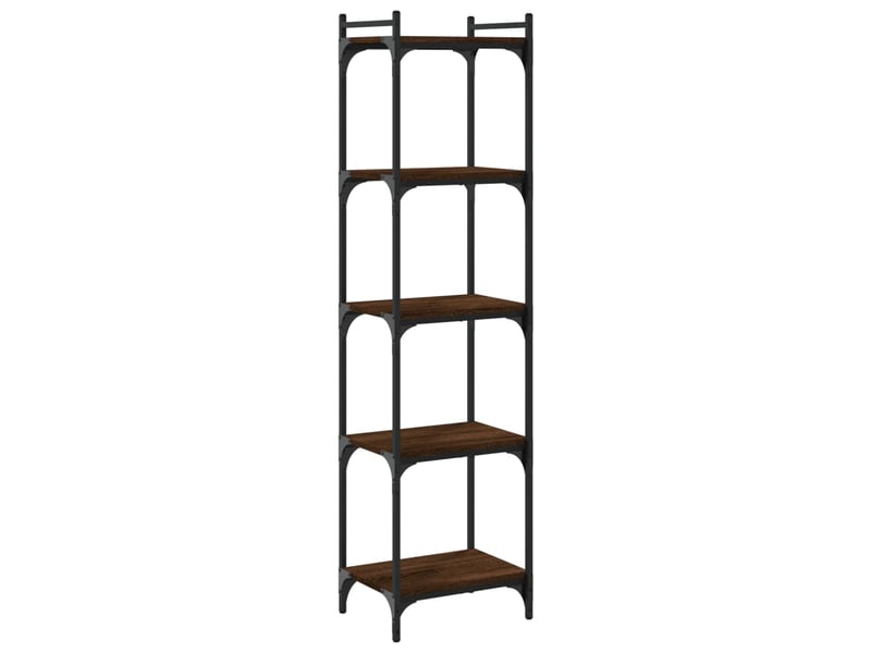 Bibliothèque 5 niveaux, armoire à livres chêne marron 40x30x154cm bois ingénierie  - Conforama A