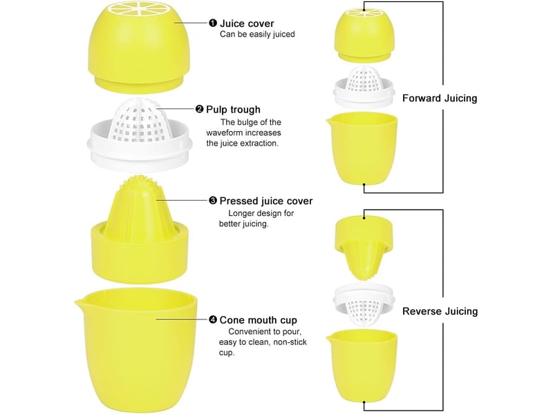  Presse-citron manuel design forme citron jaune - double usage pour orange et pamplemousse  - Conforama C