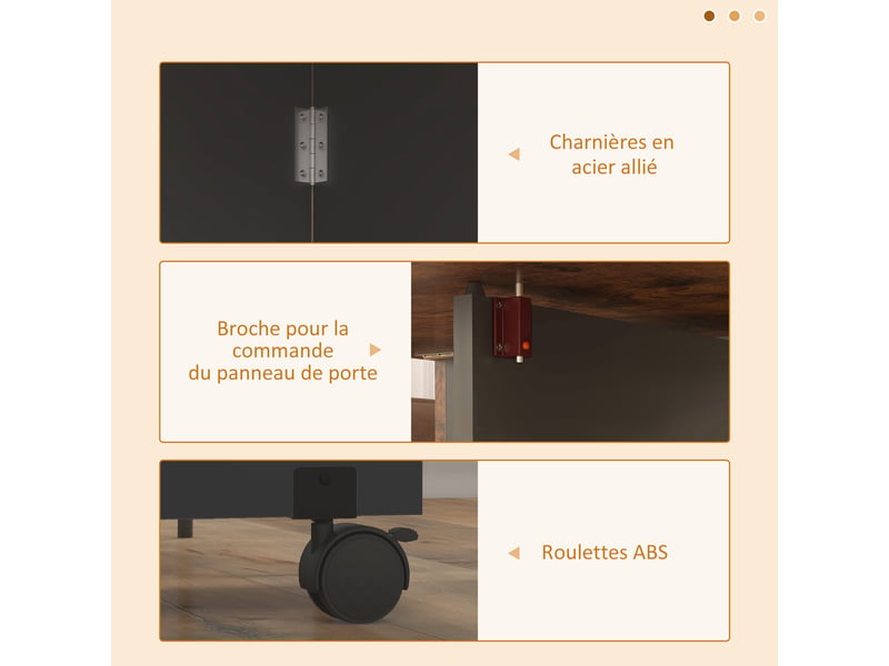  Table à manger pliante table de extensible cuisine pour 2 à 4 personnes 2 abattants 120 x 72 x 75 cm rustique et noir  - Conforama R