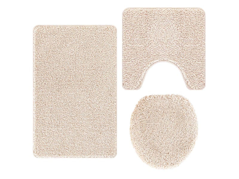  Ensemble de tapis de bain antidérapants 3 pc crème 50 x 80 cm cf64751  - Conforama A