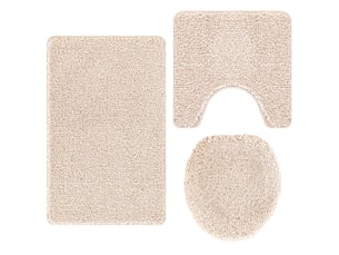 Ensemble de tapis de bain antidérapants 3 pc crème 50 x 80 cm cf64751