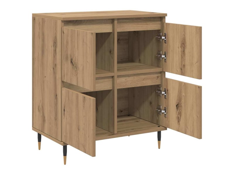  Lot de 3 armoires de rangement modernes 60 x 35 x 70 cm avec grand espace de stockage style contemporain en bois chêne artisanal 02_0056047  - Conforama C