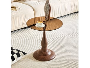 Table basse rond(e) coloris marron <strong>CRAVDOM</strong> <strong></strong> - 50 cmx50 cm