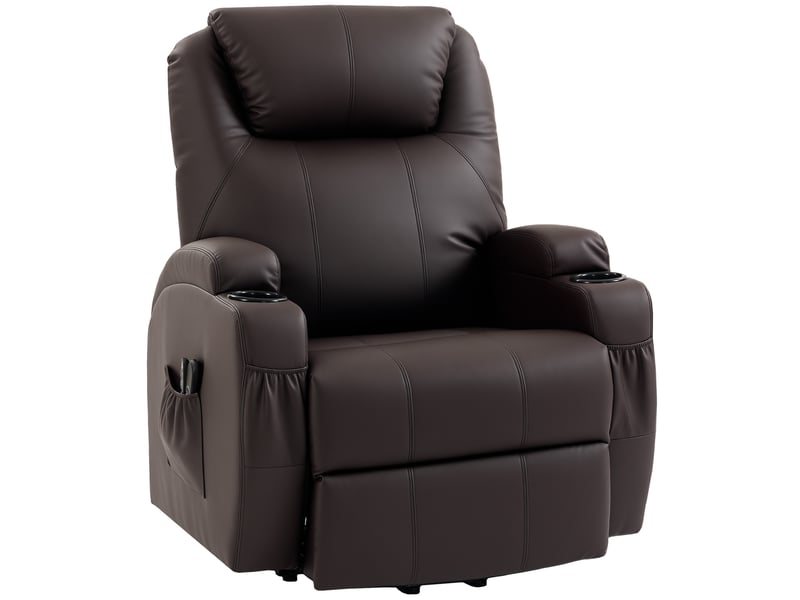  Fauteuil de relaxation, fauteuil releveur électrique, pu, 95x83x107cm, marron  - Conforama A
