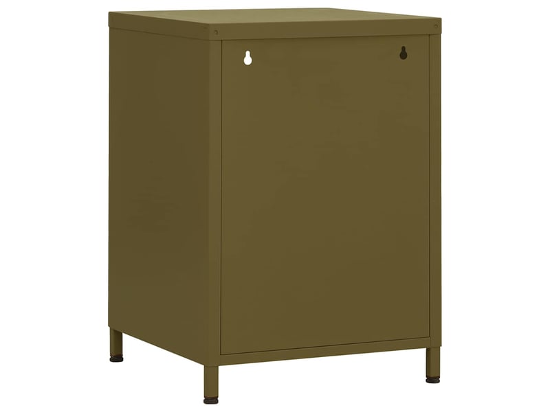  Table de chevet - cabinet de chevet - table de nuit vert olive 35x35x51 cm acier  - Conforama D