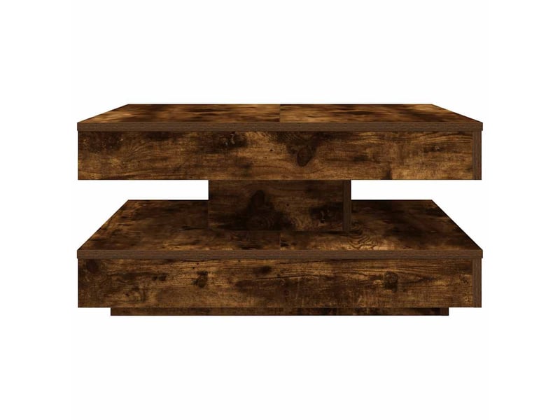  Table basse | table de salon rotative à 360 degrés chêne fumé 70x70x34,5 cm  - Conforama E