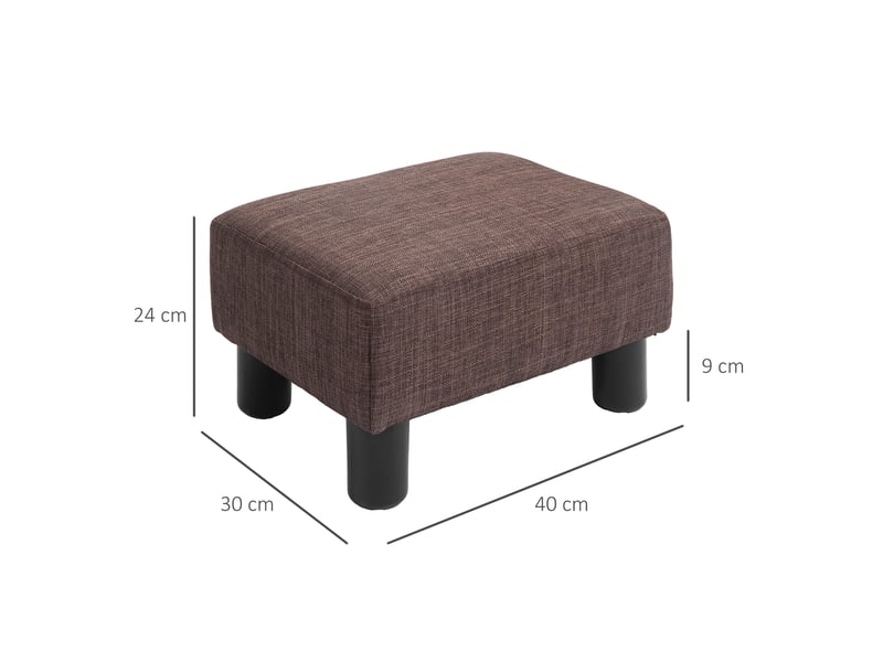  Repose‑pied rembourré en tissu, petit pouf tabouret d'appoint avec pieds plastique pour salon  - Conforama C