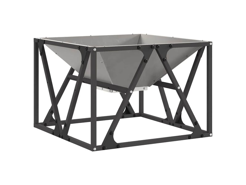  Brasero exterieur, foyer rouillé 50x50x35 cm acier patiné  - Conforama E