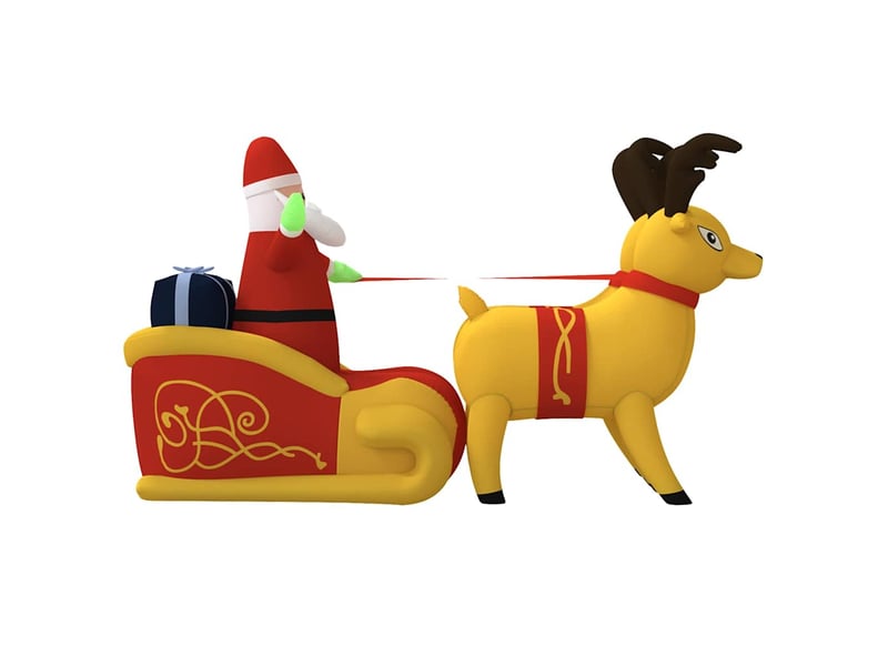  Décoration gonflable de père noël et renne avec led 130 cm  - Conforama E