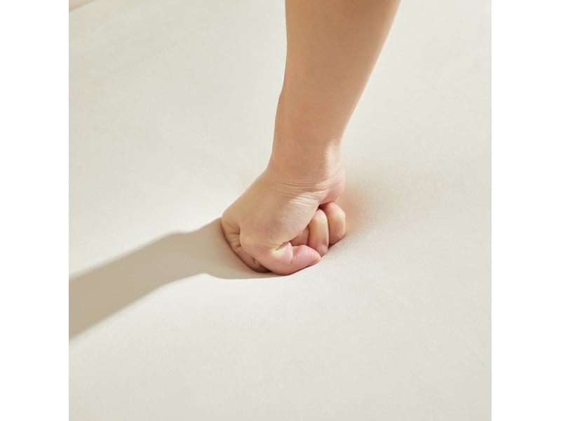  Canapé 2 +3 places en velours beige avec pieds en métal doré  - Conforama R