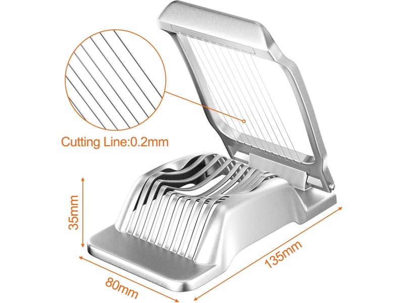  Coupe oeufs professionnel aluminium robuste, coupe oeuf durs passe au lave-vaisselle, fils de coupe-œufs tension individuelle et stable pour œufs  - Conforama B
