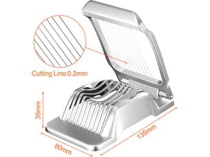 Coupe oeufs professionnel aluminium robuste, coupe oeuf durs passe au lave-vaisselle, fils de coupe-œufs tension individuelle et stable pour œufs