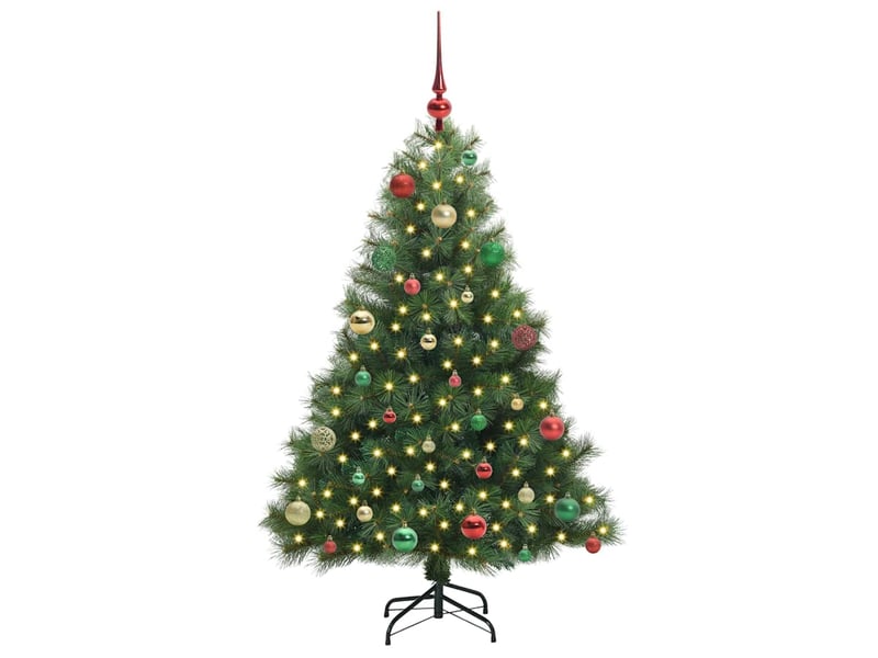  Sapin de noël artificiel, arbre de noël avec 150 led vert 150 cm pe et pvc shl582  - Conforama C