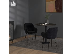 Lot de 2 chaises de salle à manger modernes avec accoudoirs assise rembourrée et pieds en acier noir dimensions 54x57x80 cm