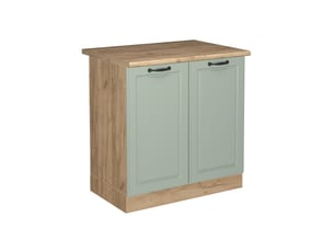 Vicco meuble bas sous-évier, mint campagnechêne doré, 80cm plan de travail chêne doré