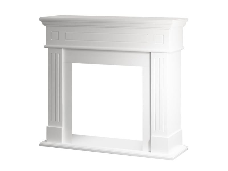  Cambridge - cadre de cheminée 110 x 100 x 36 cm, revêtement décoratif en mdf blanc  - Conforama C