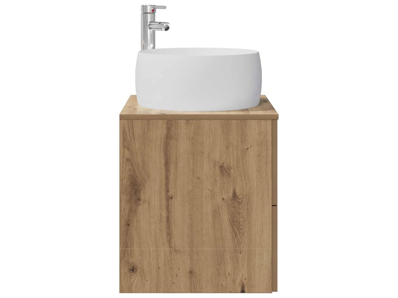  Vanité de lavabo mural, meuble de rangement chêne artisanal 49.5x44.5x66 cm shl8761  - Conforama D