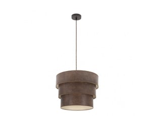 Suspension fabrilamp smile e27 coloris marron oxyde ø 40 cm hauteur réglable 57-120 cm