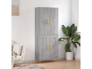 Buffet haut - bahut - meuble de rangement sonoma gris 69,5x34x180 cm bois d'ingénierie