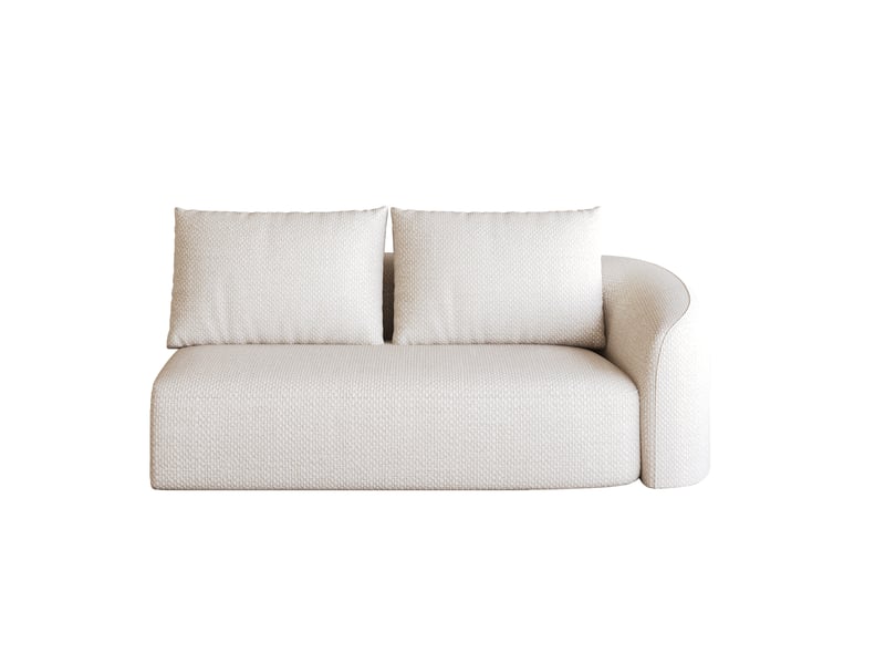 Canapé droit blanc 2 places, petit canapé 160 cm en tissu pour salon et studio, sofa compact confortable - Conforama A