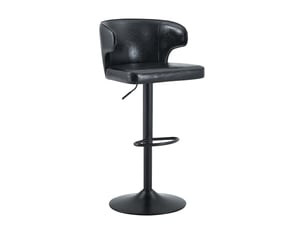 Lot de 2 tabourets de bar avec dossier, réglables en hauteur de 85 à 110 cm, 360° rotatifs, grand socle et repose-pieds, tabourets de cuisine modernes (uniquement les chaises)
