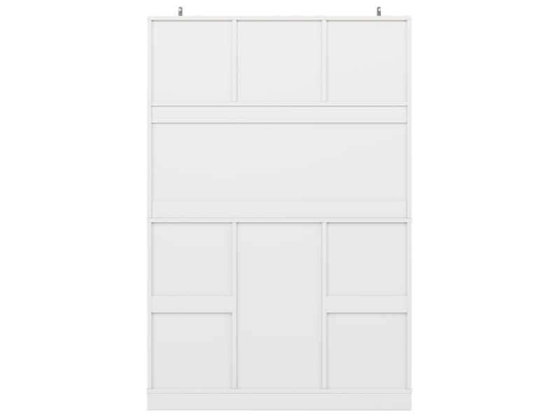 Buffet de cuisine haut blanc 120x40x188 cm, meuble vaisselier 4 portes et 2 tiroirs, rangement optimisé pour cuisine et salon - Conforama A