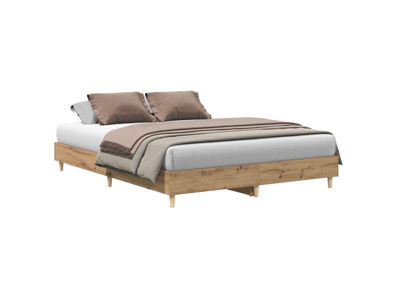  Lit double- lit adulte -  cadre de lit sans matelas chêne artisanal 150x200 cm  - Conforama A
