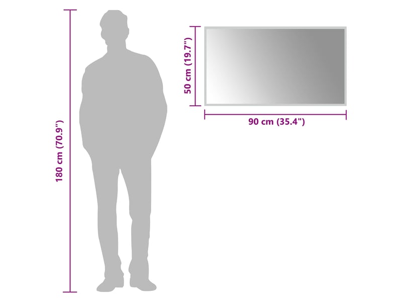  Miroir de salle de bain, miroir de toilette led transparent 90 x 50 cm verre trempé cf62627  - Conforama E