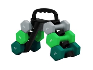 Set de 6 haltères 42x10x30 cm hexagonaux métal multicolore