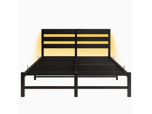 Lit avec rangement 140x190 cm coloris noir