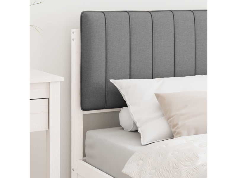  Lit simple- lit adulte -  cadre de lit avec tête de lit rembourrée gris clair 90 x 200 cm  - Conforama B