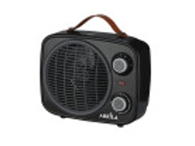  Chauffage soufflant ABRILA Hoguera 2000 W noir et gris, style vintage, thermostat réglable, anti-basculement et poignée 225822009 - Conforama B