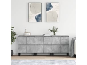 Buffets 3 pcs - bahut - meuble de rangement gris béton bois d'ingénierie