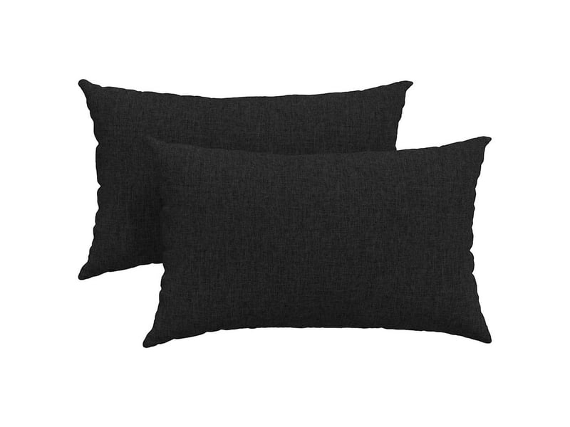  Lot de 2 coussins de canapé, coussins décoratifs tissu noir 50 x 30 cm cf58915  - Conforama A