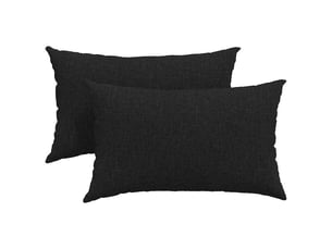 Lot de 2 coussins de canapé, coussins décoratifs tissu noir 50 x 30 cm cf58915