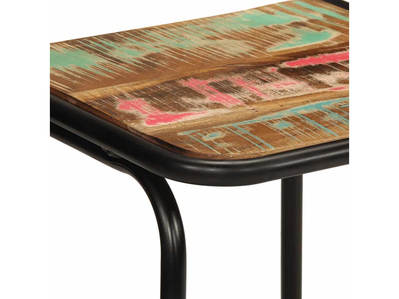  Lot de 2 tabouret de bar, chaise de bar 46x35,5x70cm bois massif récupération  - Conforama E