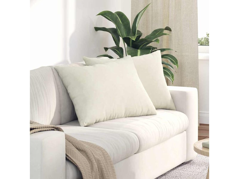 Lot de 2 coussins de canapé, coussins décoratifs crème 70 x 50 cm cf59052 - Conforama B