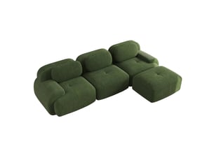 Canapé droit fixe <strong></strong> <strong></strong> 3 places Velours côtelé vert