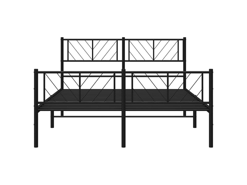  Lit double- lit adulte -  cadre de lit métal sans matelas avec pied de lit noir 120x190cm  - Conforama D
