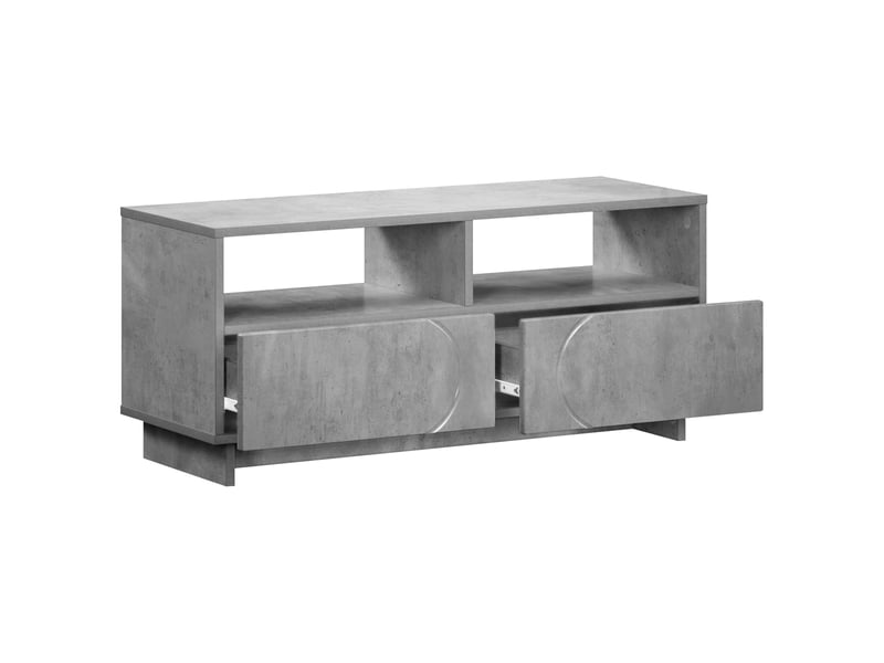  Meuble tv moderne, banc tv 90x34,5x40 cm gris béton bois d'ingénierie shl10780  - Conforama C