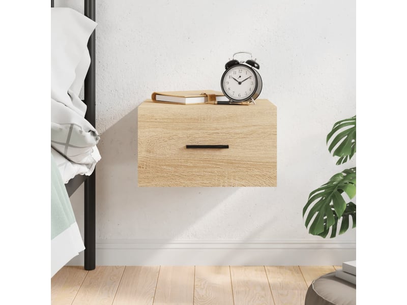  Table de chevet chanmbre, table d'appoint murale chêne sonoma 35x35x20 cm shl2416  - Conforama B