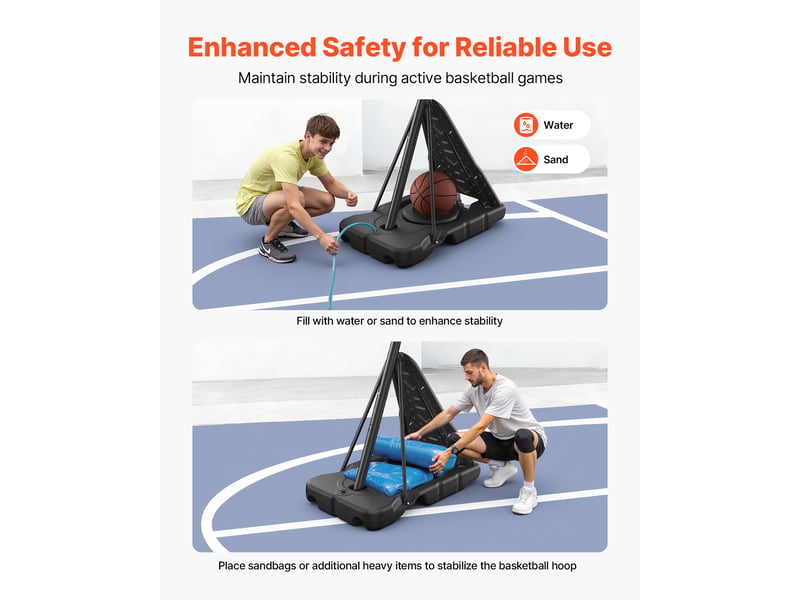  Vevor panier de basket-ball sur pied avec roues réglable en hauteur 3,05 m  - Conforama C