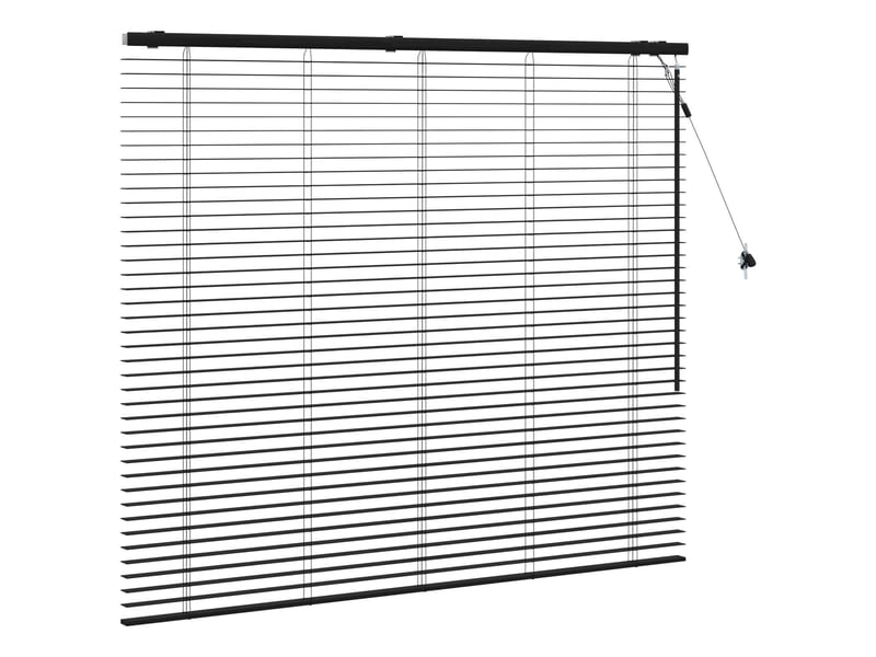 Store vénitien, store de fenêtre noir 135 x 130 cm 35 mm bois de paulownia massif cf48086 - Conforama C