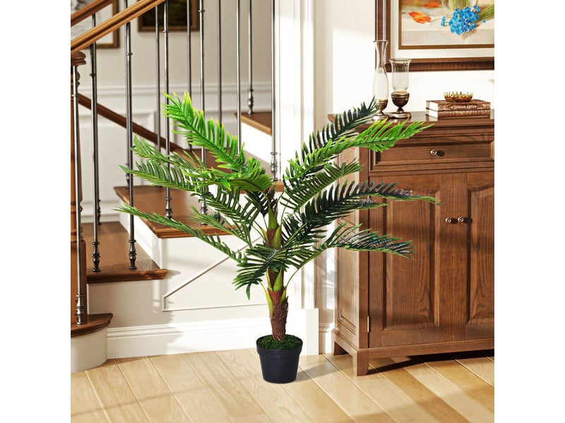  Cycas artificiel, 123 cm de haut, pour l'intérieur et l'extérieur, pot inclus.  - Conforama D