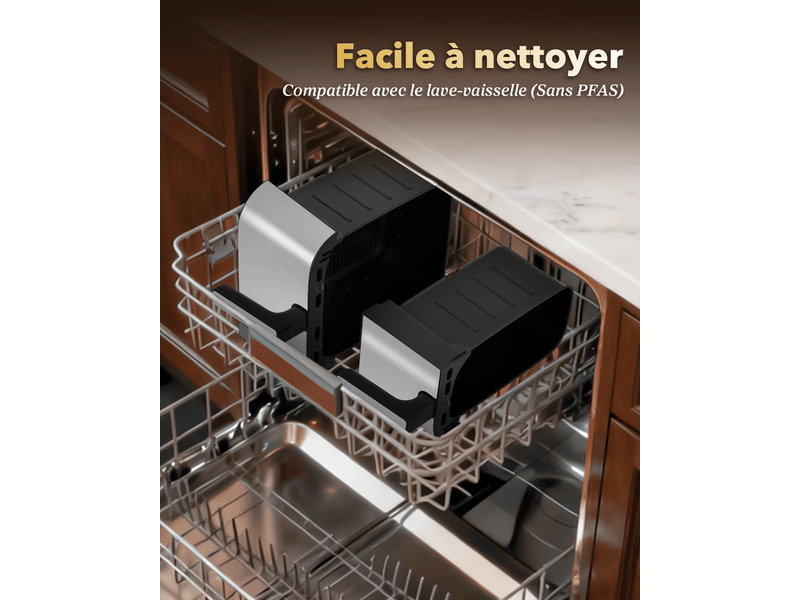  Friteuse sans huile 11l air fryer 2600w 10 programmes prédéfinis double cuisson ST001 - Conforama E